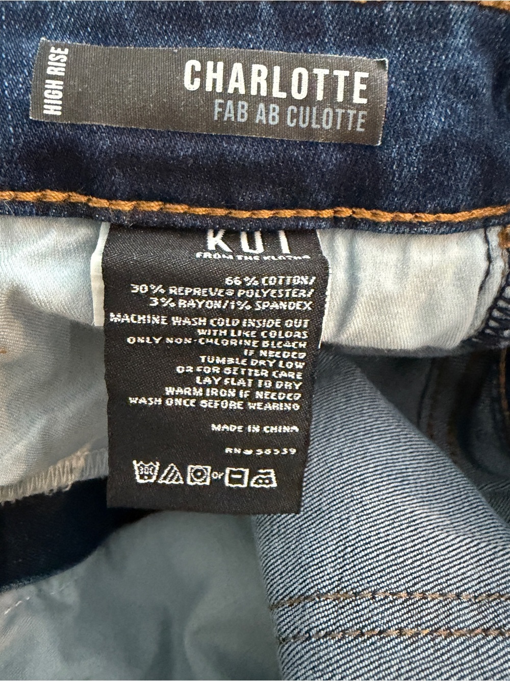 KUT Charlotte Fab Ab Coulotte Wide-Leg Crop Jeans in Mid Wash Blue 12 - Picture 7 of 7